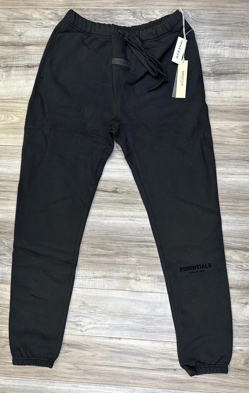 Fear of God Essentials Sweatpants SS22 Stretch Limo Black Mens Size XL NEW